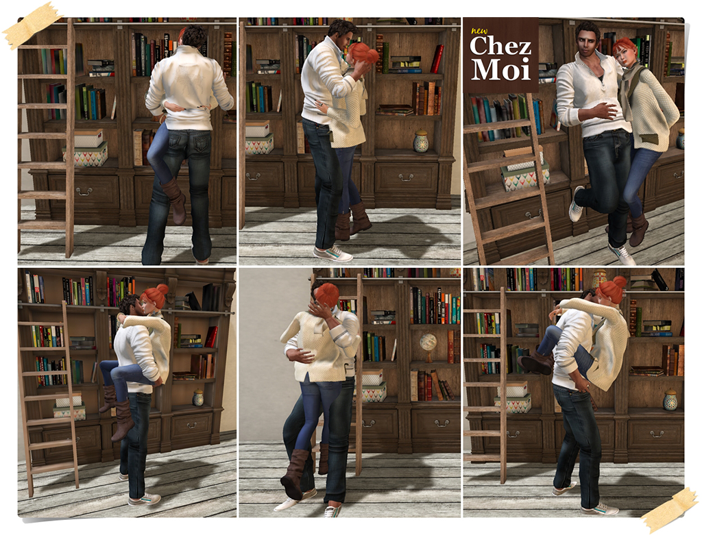 Montclair Bookcase Couple Poses CHEZ MOI